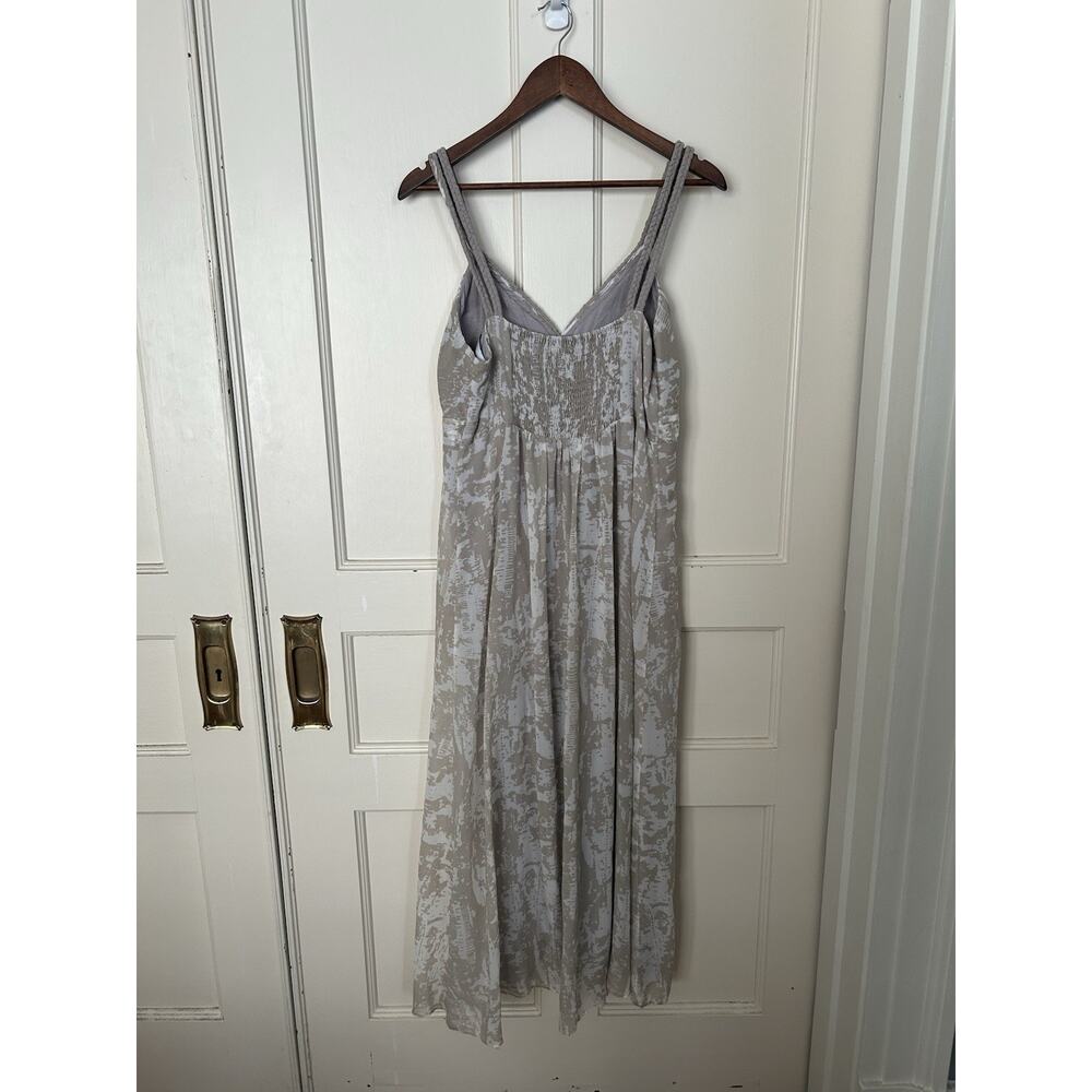 Soft Surroundings Color Splash Chiffon Maxi Dress Womens Size Large Tan Gray - Picture 3 of 8